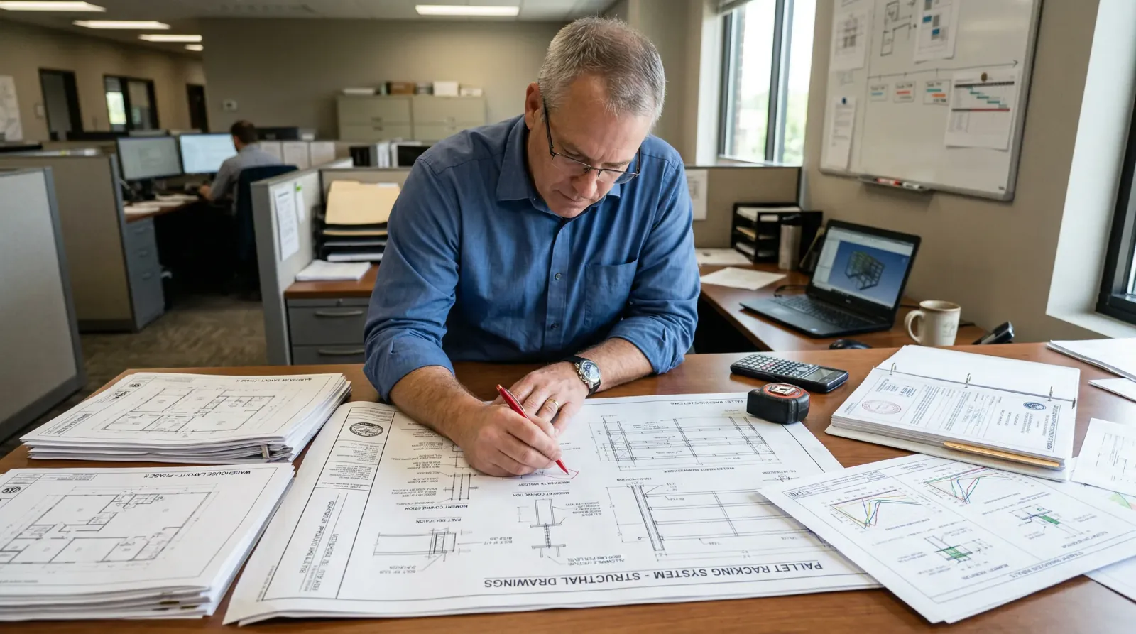 Pallet racking engineering drawings and permit documentation for Richmond VA warehouses